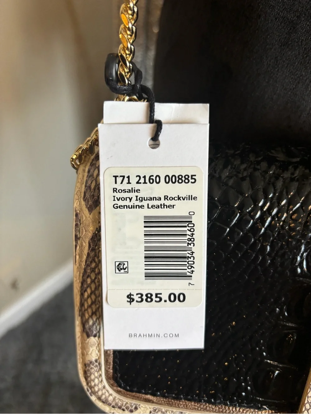 💕Brahmin Rosalie Ivory Iguana Rockville Crossbody Bag